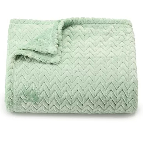 The Big One Bedding Cool Mint Green Chevron Embossed Super Soft